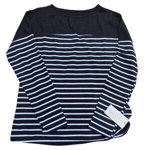 Lilycoco Long Sleeve Black & White Striped Shirt - Small - NWT